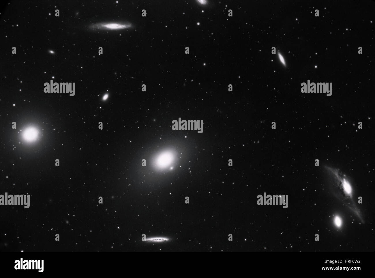 Cluster von Galaxien in der Jungfrau Stockfoto