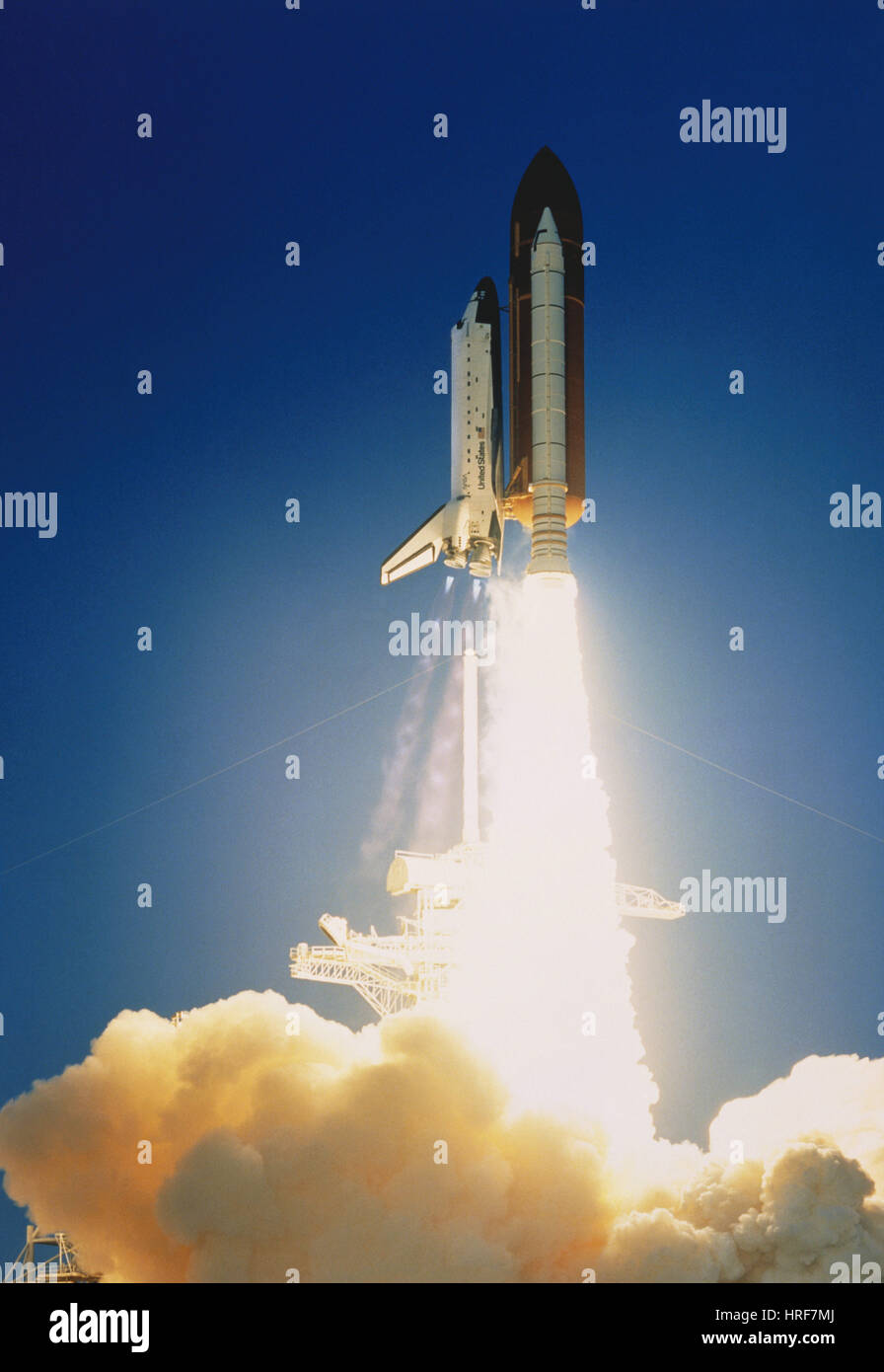 STS-41, Space Shuttle Discovery starten, 1990 Stockfoto