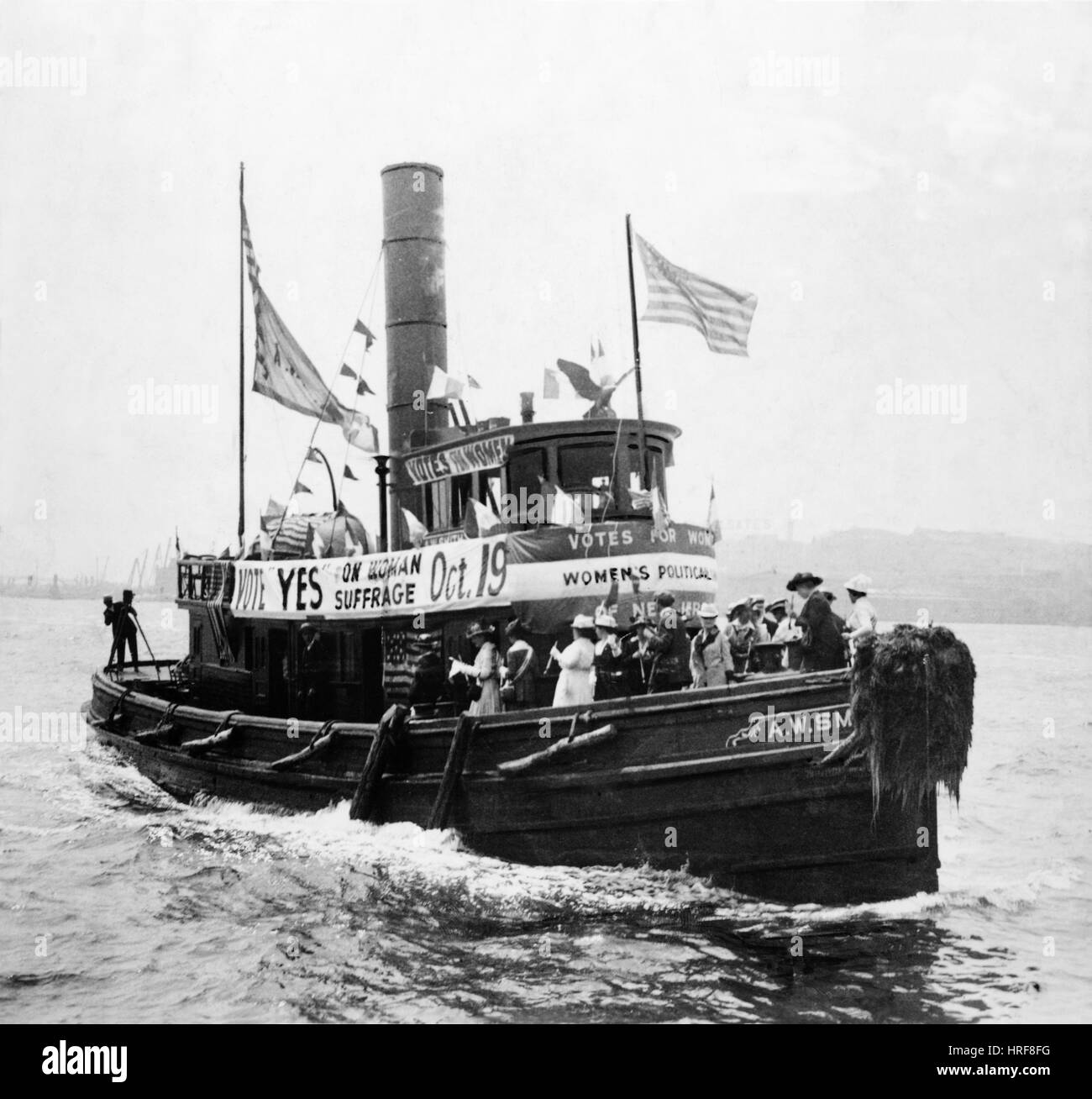 Suffragetten auf Boot Stockfoto