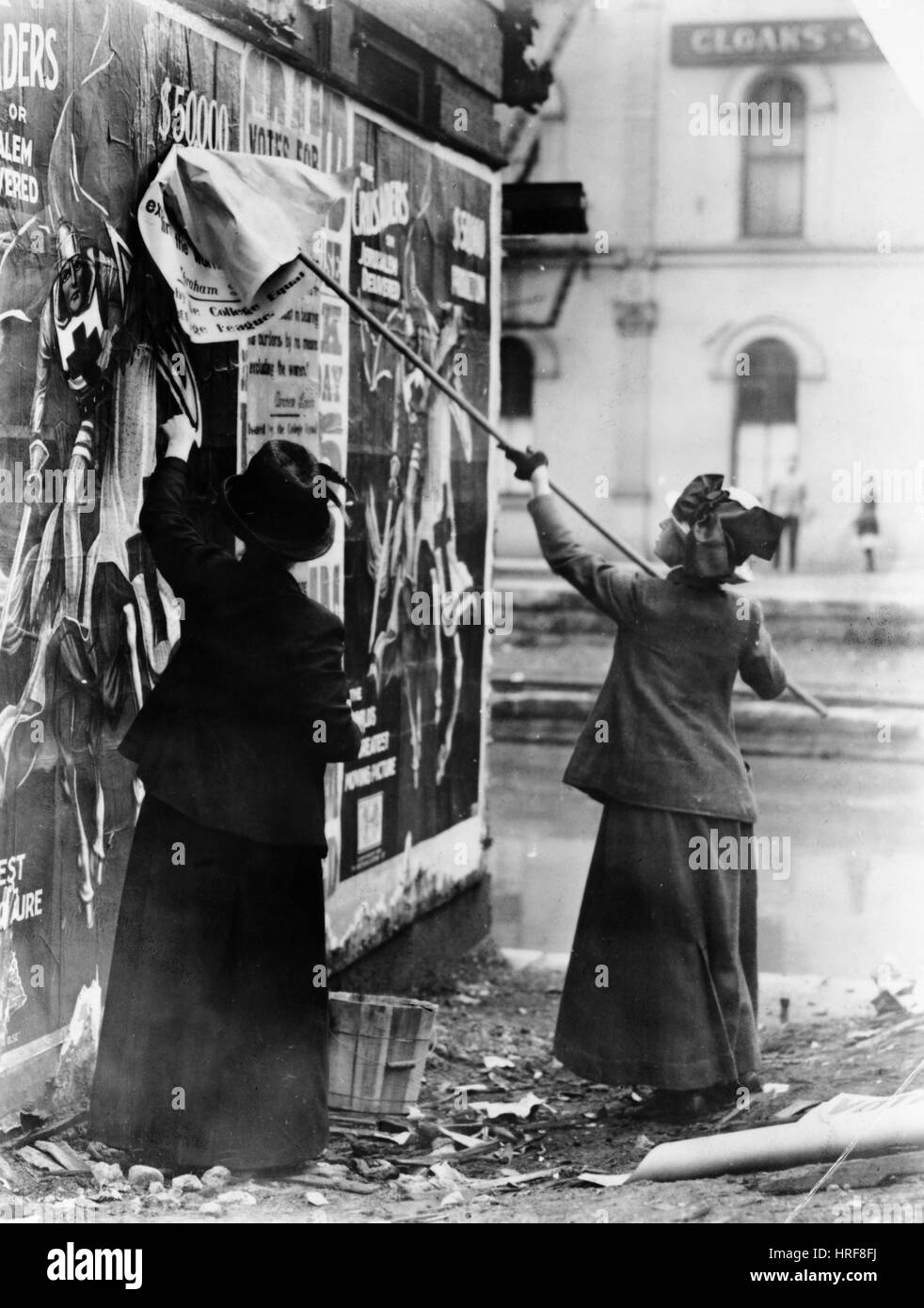 Suffragetten Plakatierung Stockfoto