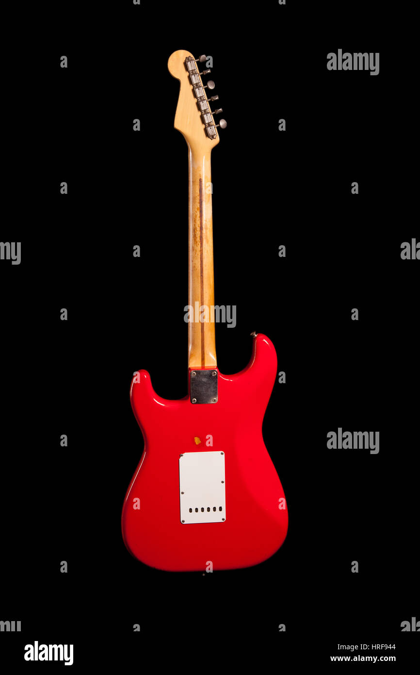 Rote Fender Stratocaster e-Gitarre Stockfotografie - Alamy