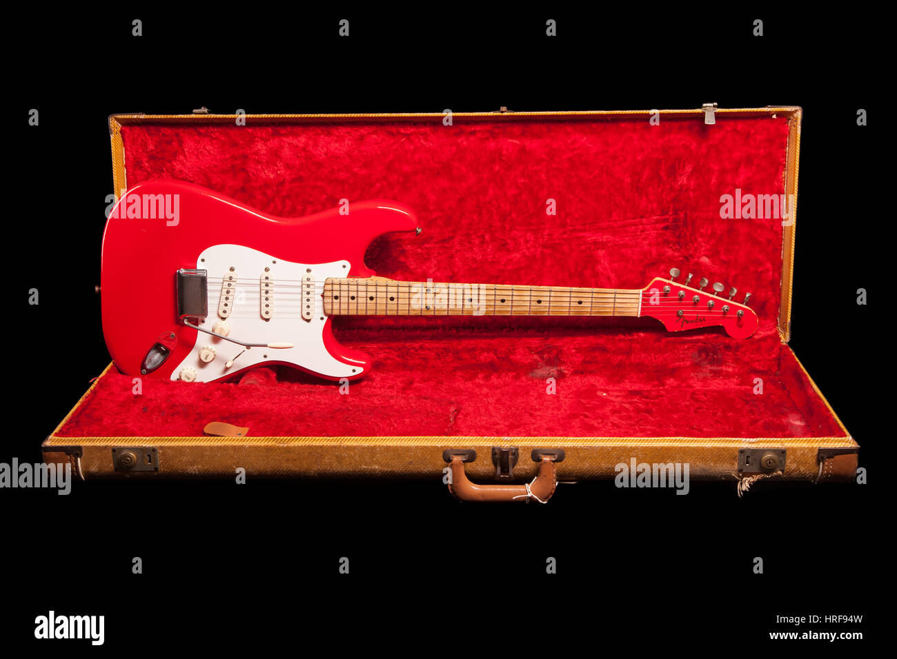 Rote Fender Stratocaster e-Gitarre Stockfotografie - Alamy