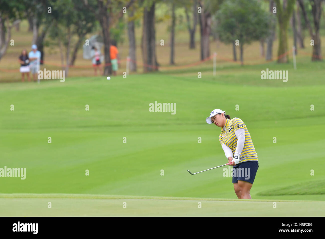 CHONBURI - 26 Februar: Amy Yang der Republik Korea in Honda LPGA Thailand 2017 im Siam Country Club, Pattaya Old Course am 26. Februar 2017 in Ch Stockfoto