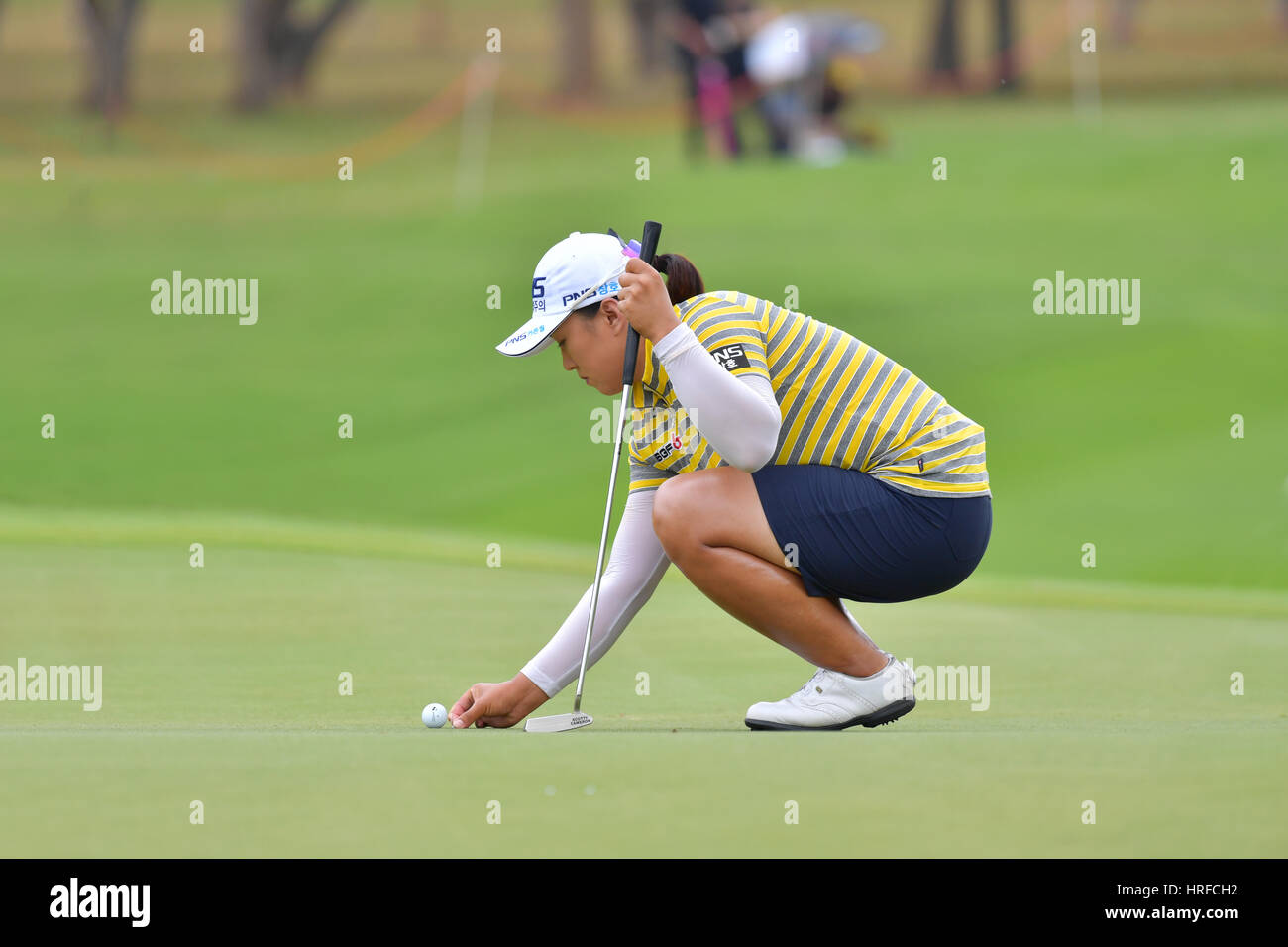 CHONBURI - 26 Februar: Amy Yang der Republik Korea in Honda LPGA Thailand 2017 im Siam Country Club, Pattaya Old Course am 26. Februar 2017 in Ch Stockfoto