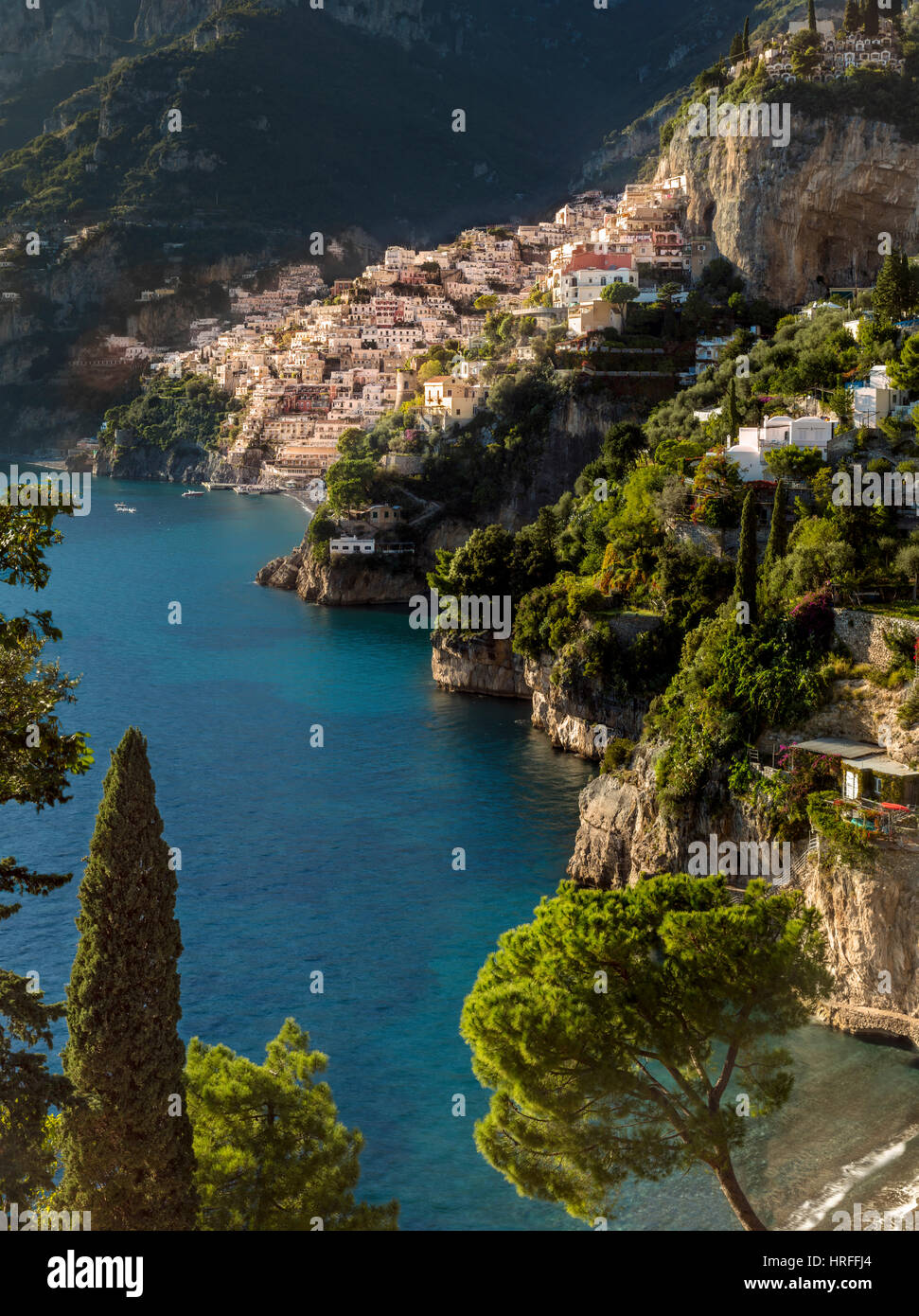 Mit Blick auf Positano, Kampanien, Italien Amalfi-Küste Stockfoto