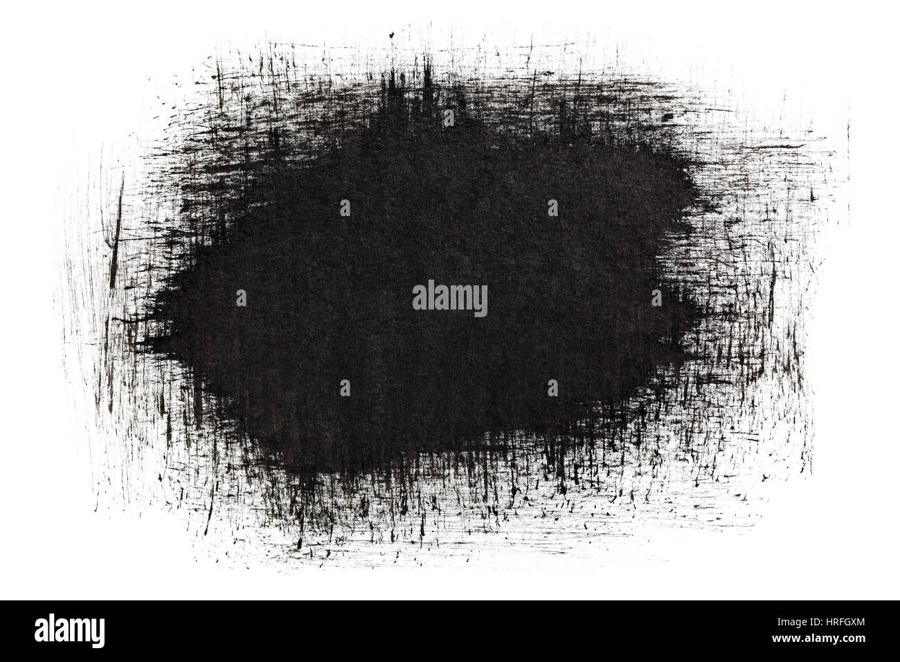 Schwarze Tintenstriche auf dem weißen Hintergrund isoliert Stockfoto