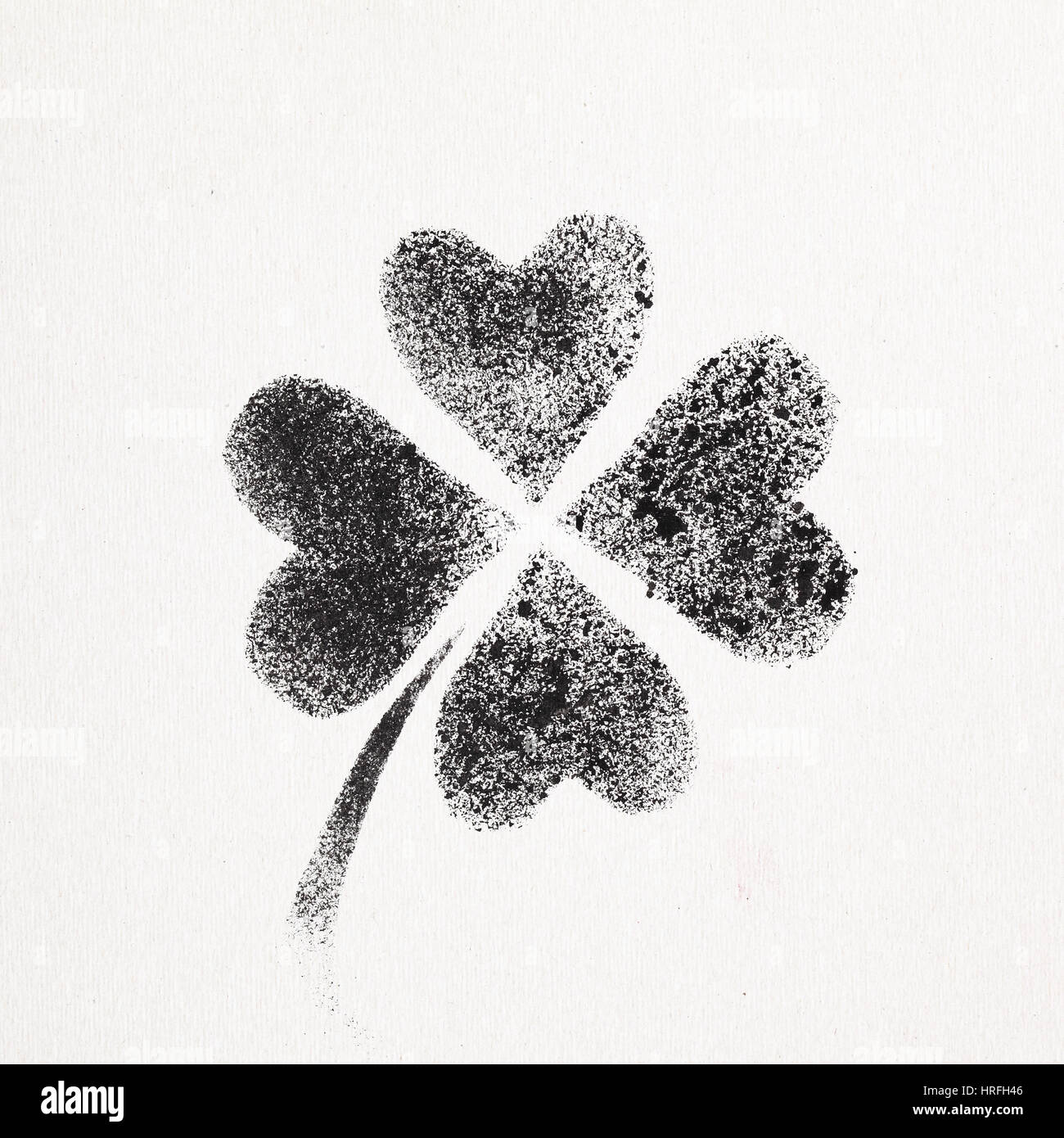 Schablone irischen Glücksklee - Graffiti-Stil-Raster-Abbildung Stockfoto