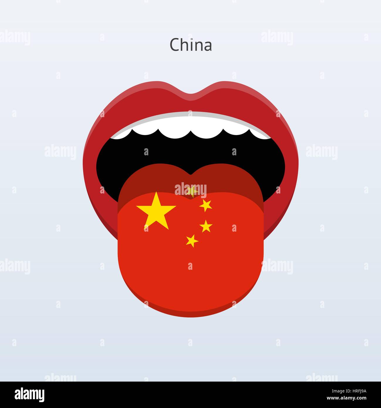 China-Sprache. Abstrakt menschliche Zunge. Vektor-Illustration. Stock Vektor