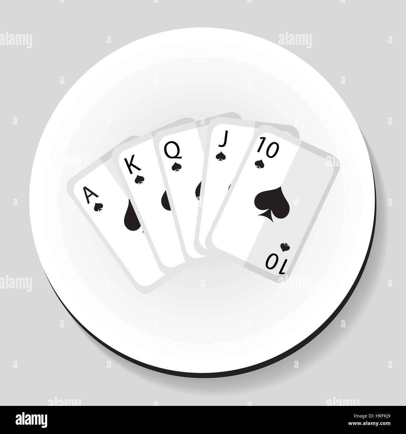 Spielkarten Baccara royal Flash-Kombination Aufkleber Symbol flach Stil. Vektor-Illustration. Stock Vektor