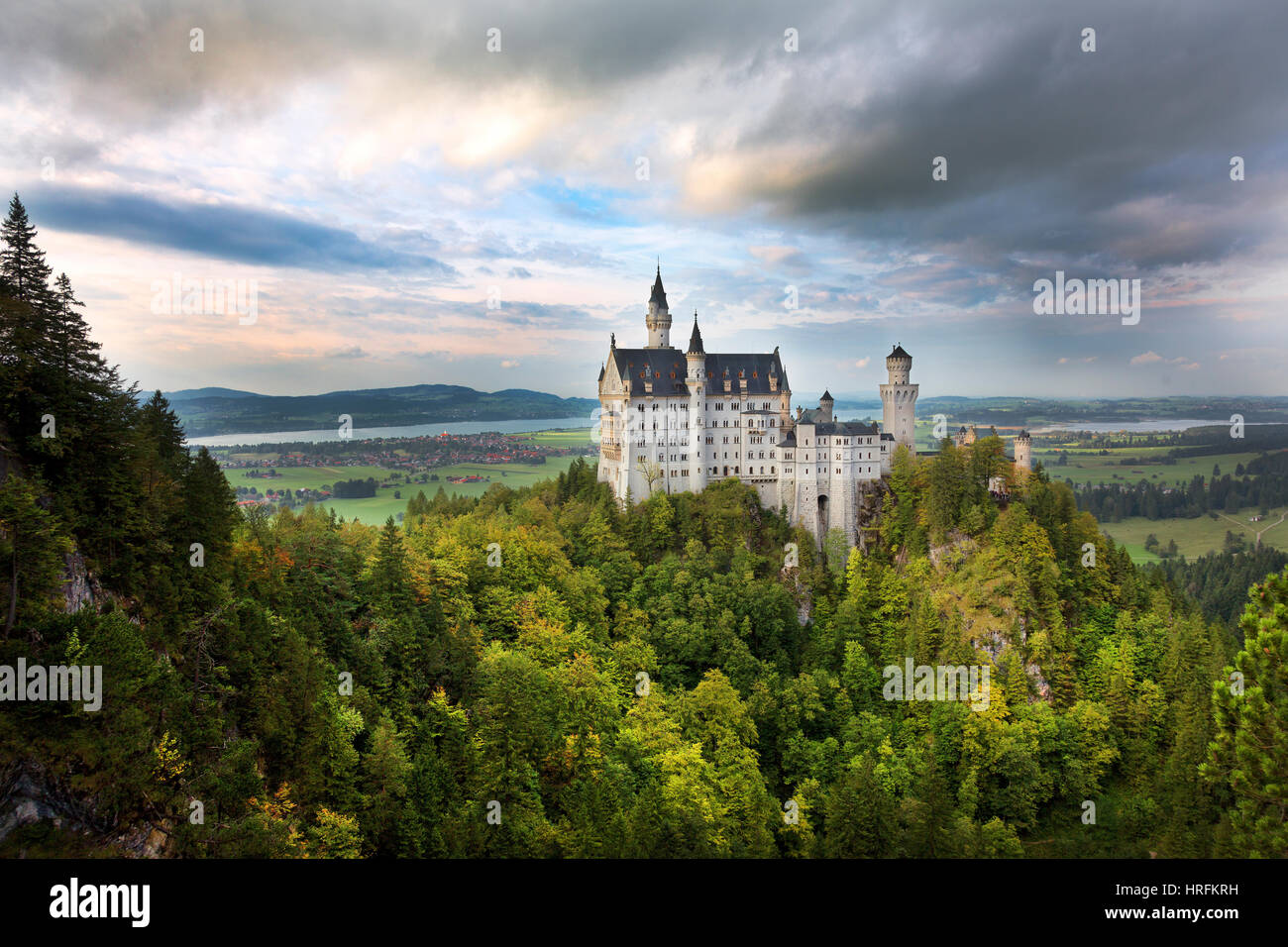 19. Jahrhundert Neoromanischen Schloss Neuschwanstein, Bayern, Deutschland Stockfoto