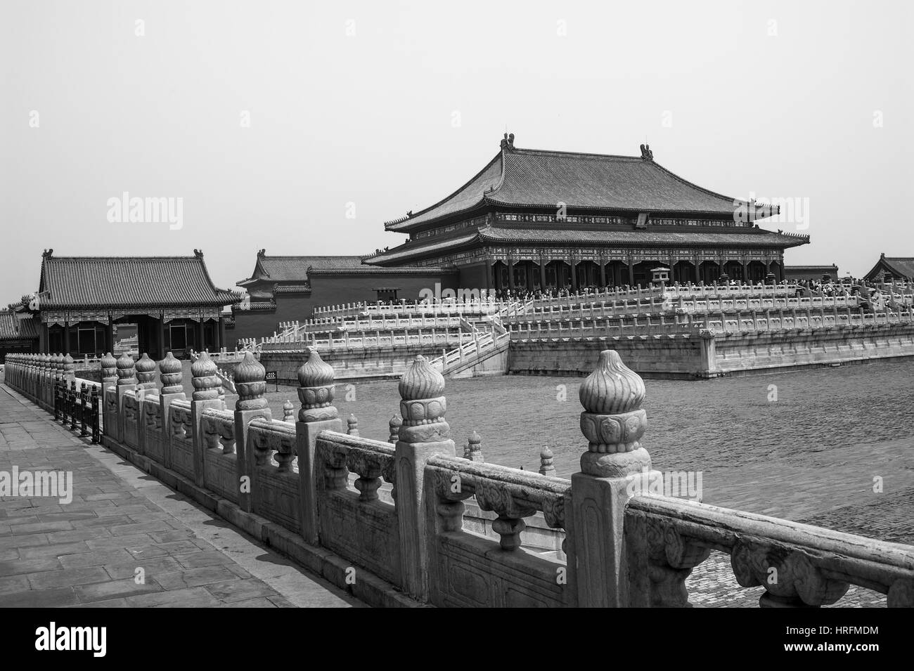 Taihe Halle und Platz in der verbotenen Stadt (B&W) Stockfoto