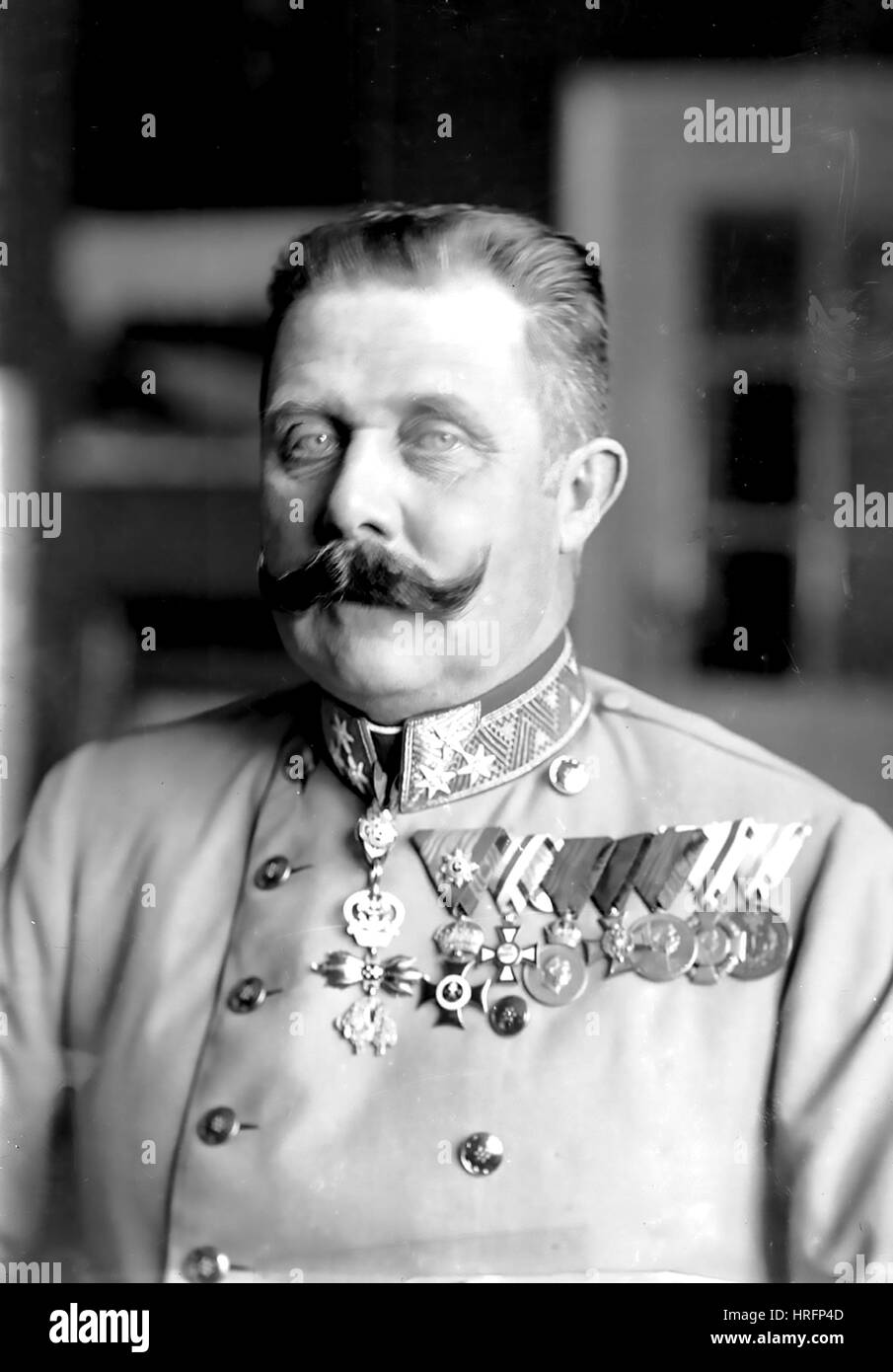 Erzherzog FRANZ FERDINAND von Österreich (1863 – 1914) in Anfang 1914 in eine identische Uniform zu tragen, wenn er Assissinated war Stockfoto
