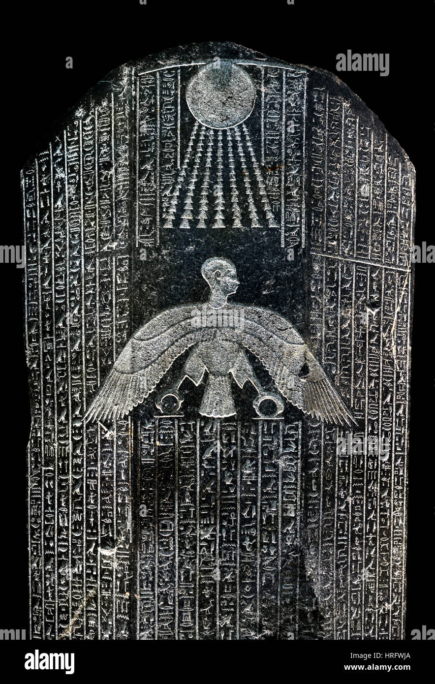 Stand von jtj späten 11. Anfang 12 Dynastie Theben (Ägypten / Oberägypten) Kalkstein bemalt 37 x 12.2 x 18,6 cm Stockfoto