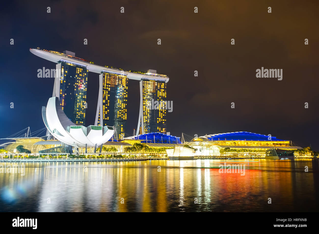 MARINA BAY, Singapur - 20. Januar 2017: Landschaft des Marina Bay Sands in Singapur. Stockfoto