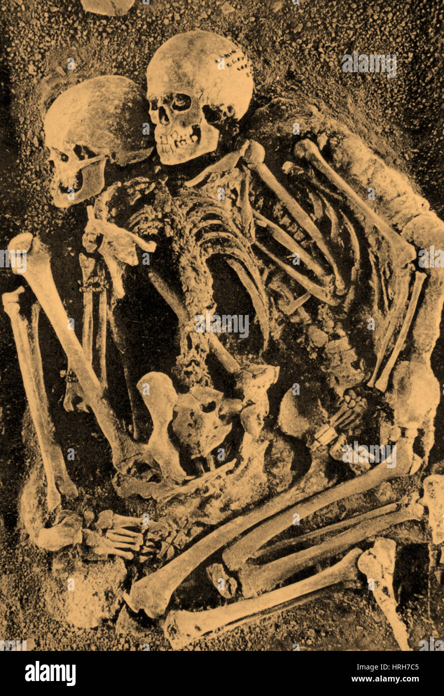 Grimaldi Skelette Stockfoto