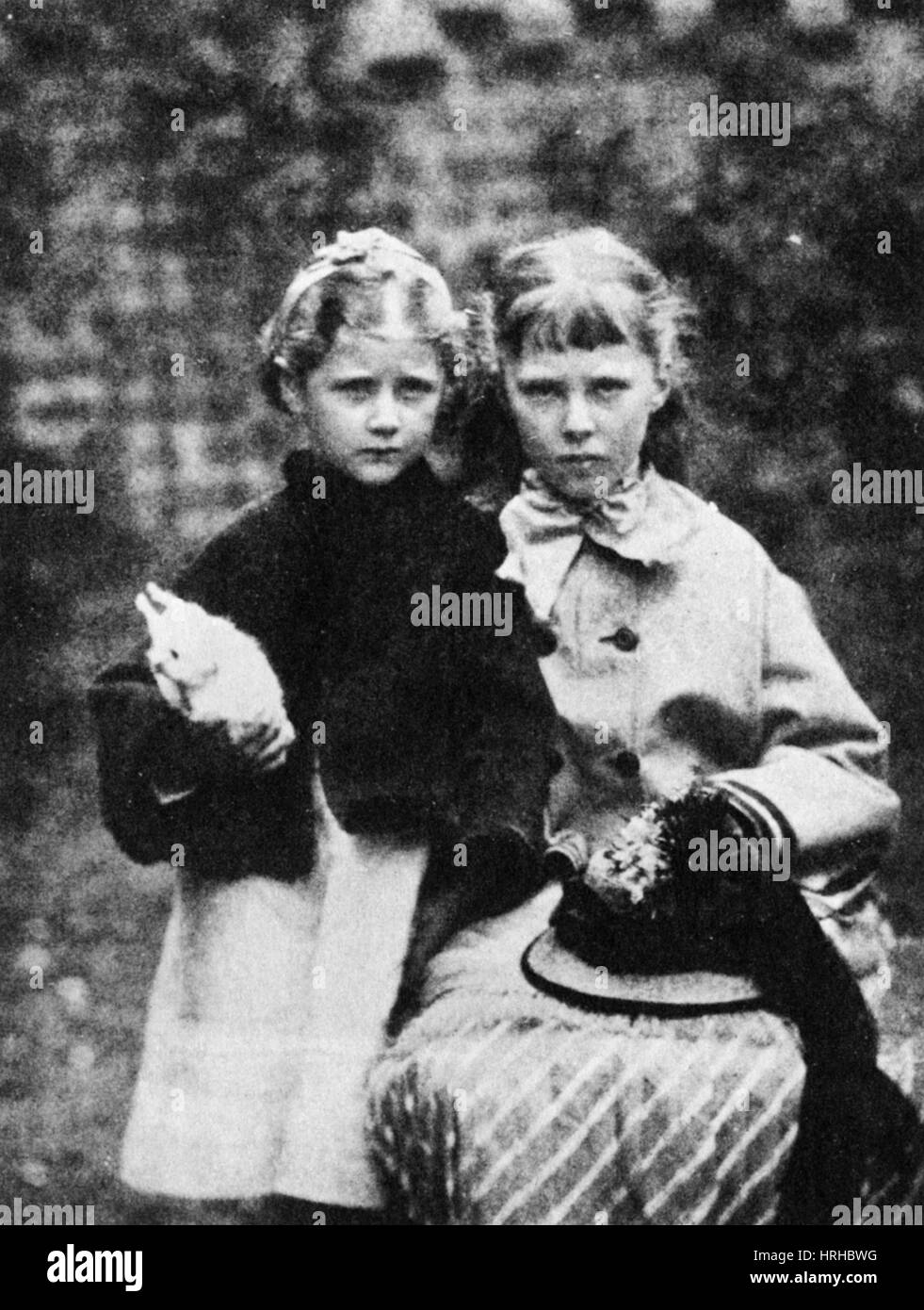 Junge Beatrix Potter mit ihrem Cousin, Alice Stockfoto