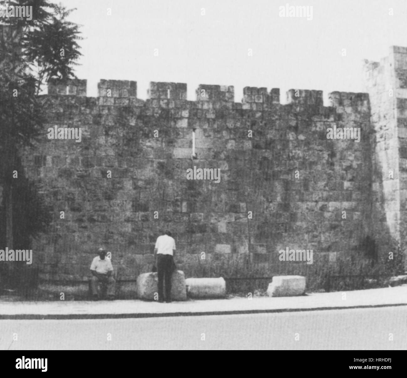 Stadtmauer von Jerusalem, historische Stätte Stockfoto