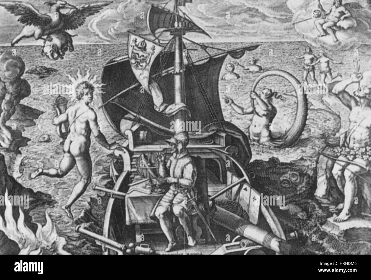Magellan Einstellung heraus zum Meer, 1519 Stockfoto