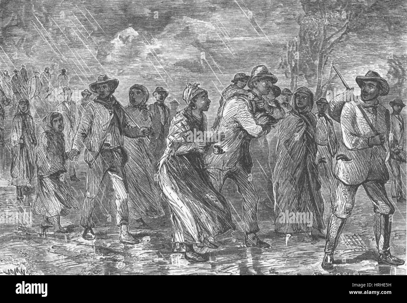 Auf der Flucht nach Underground Railroad Stockfoto