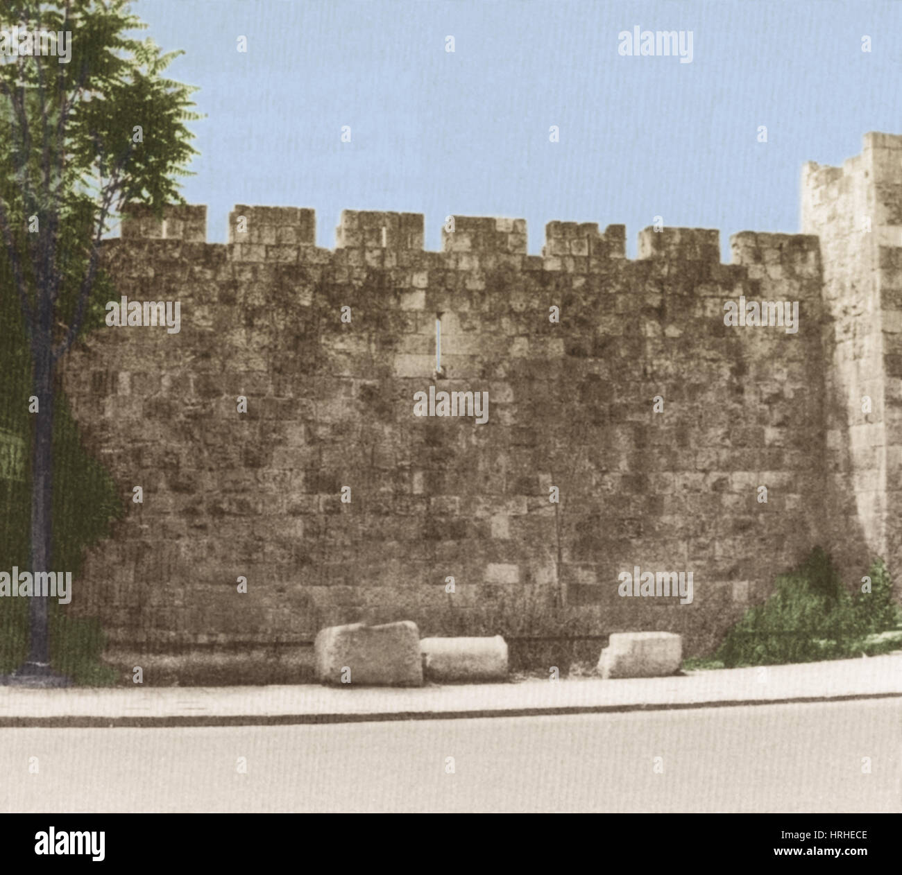 Stadtmauer von Jerusalem, historische Stätte Stockfoto