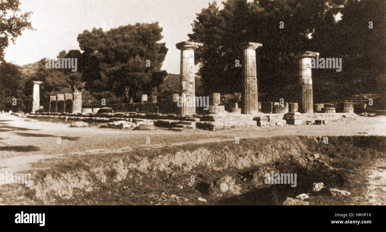 Tempel des Zeus in Olympia, Griechenland Stockfoto