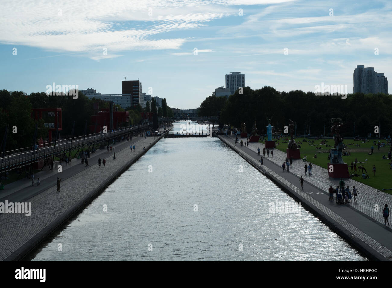 Canal de l'Ourcq, Paris, Frankreich Stockfoto