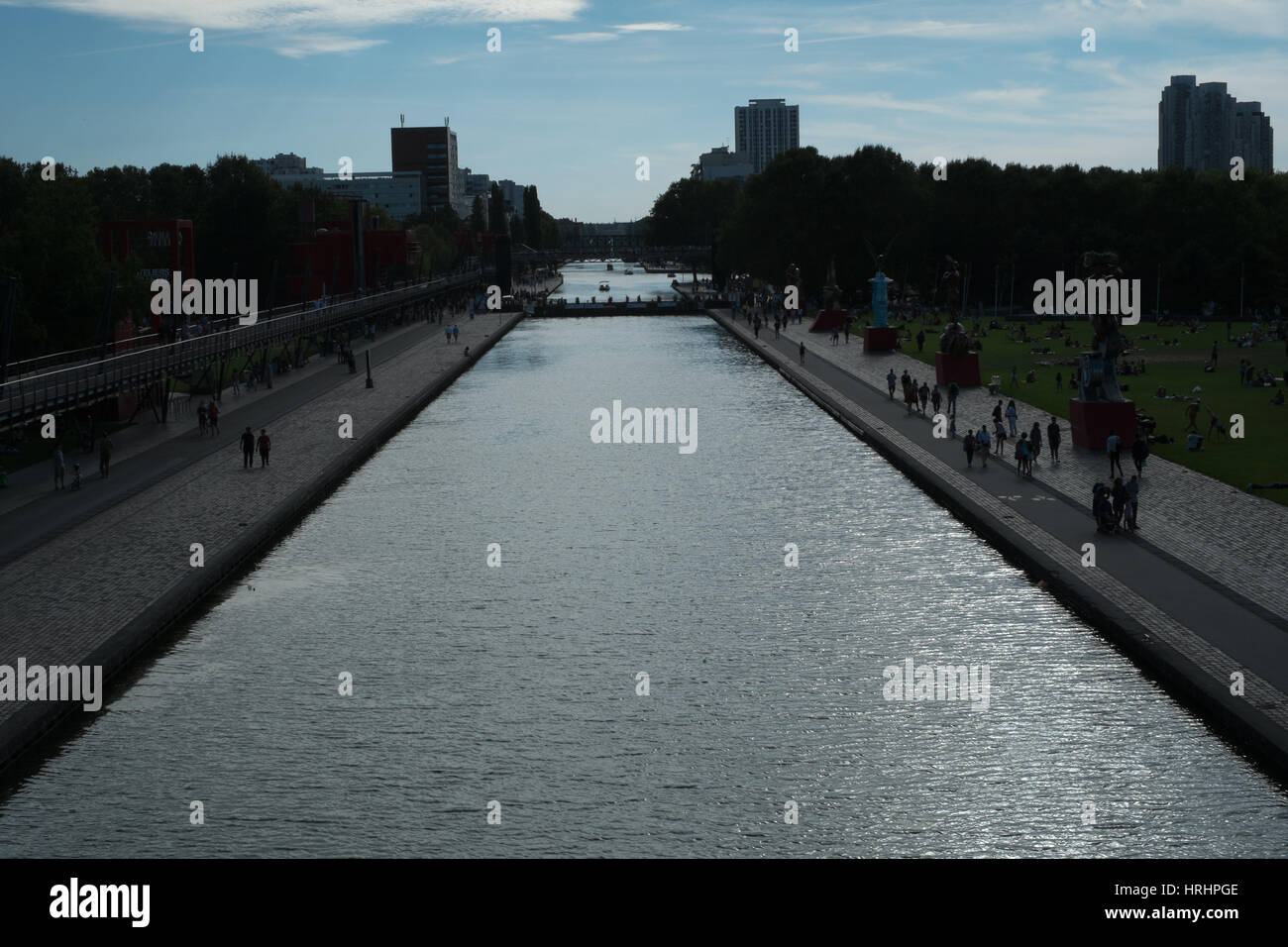 Canal de l'Ourcq, Paris, Frankreich Stockfoto