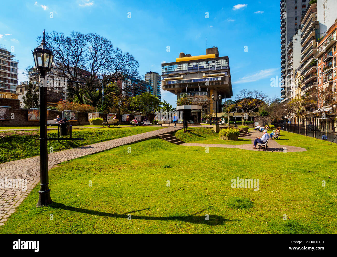 Ansicht der Nationalbibliothek der Republik Argentinien, Recoleta, Stadt Buenos Aires Provinz Buenos Aires, Argentinien Stockfoto