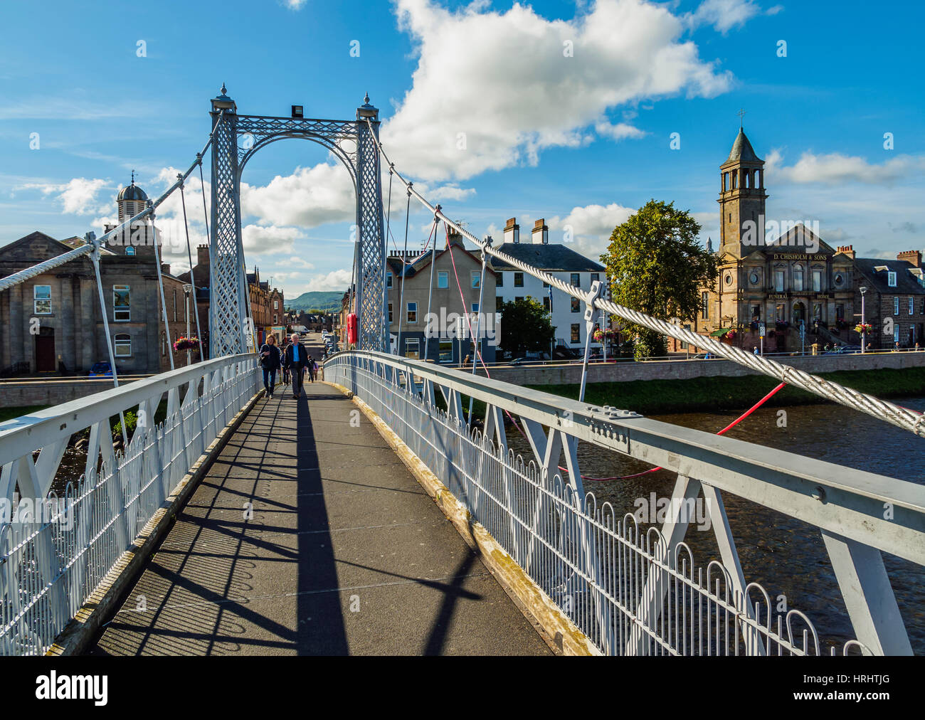 Blick auf die Greig Street Bridge, Inverness, Highlands, Schottland, Vereinigtes Königreich Stockfoto