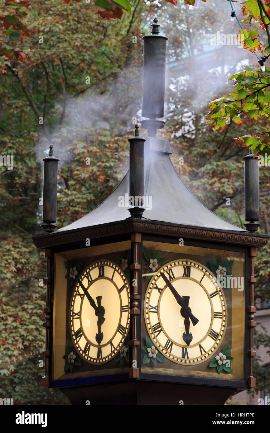 Dampf-Uhr, Gastown, Vancouver, Britisch-Kolumbien, Kanada, Nordamerika Stockfoto