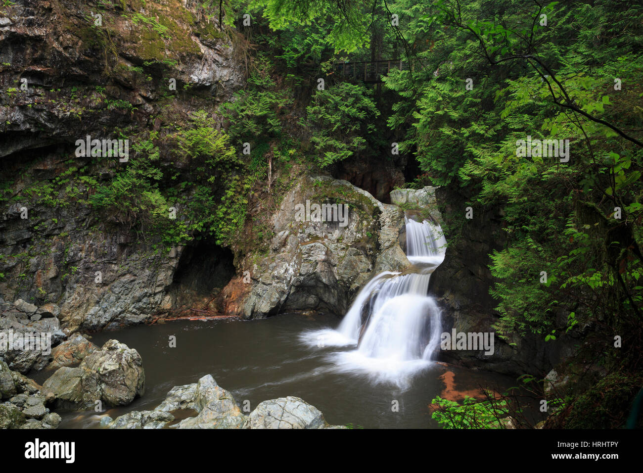 Twin Falls, Lynn Canyon Park, Vancouver, Britisch-Kolumbien, Kanada, Nordamerika Stockfoto