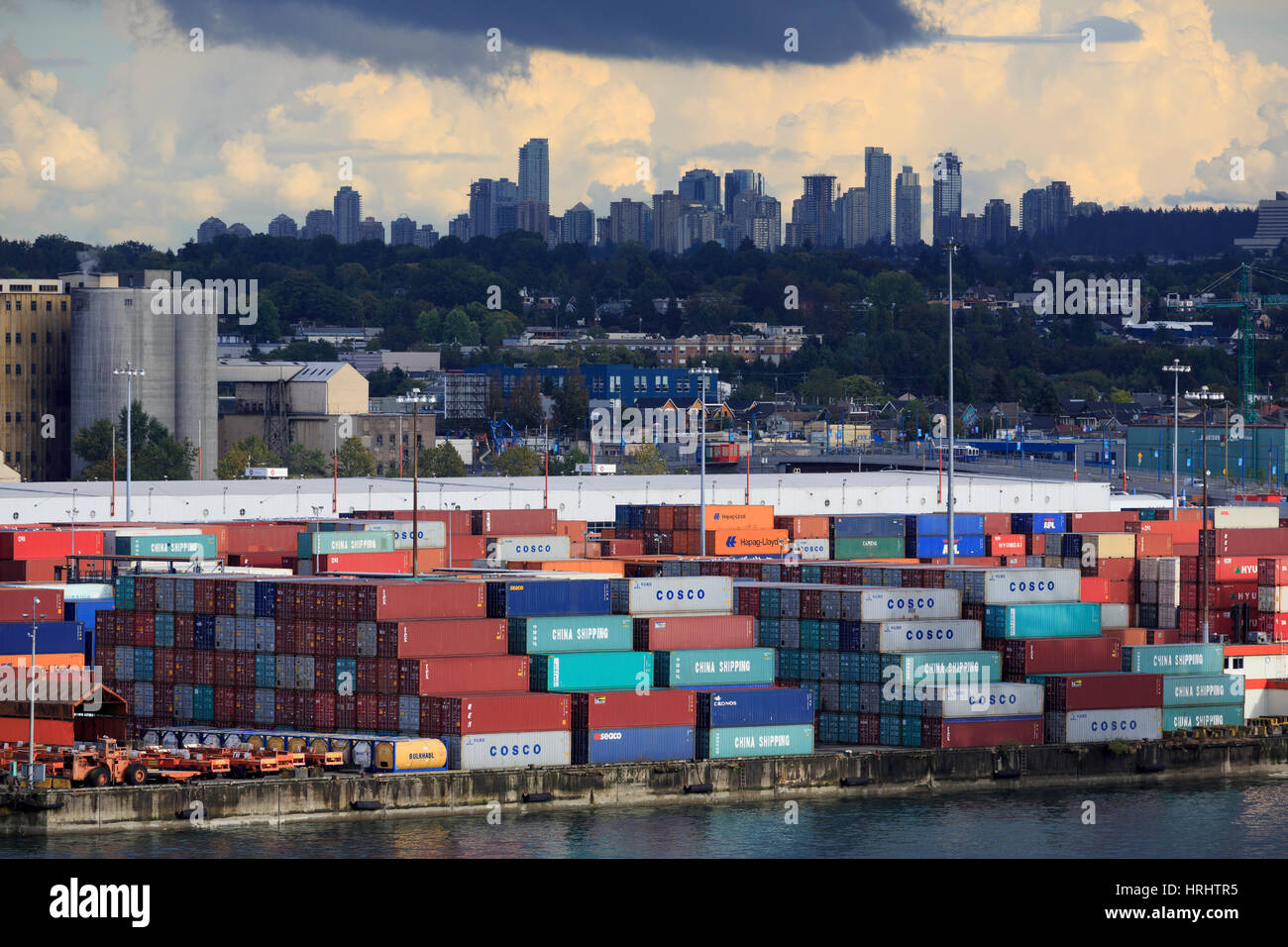 Containerhafen, Vancouver, Britisch-Kolumbien, Kanada, Nordamerika Stockfoto