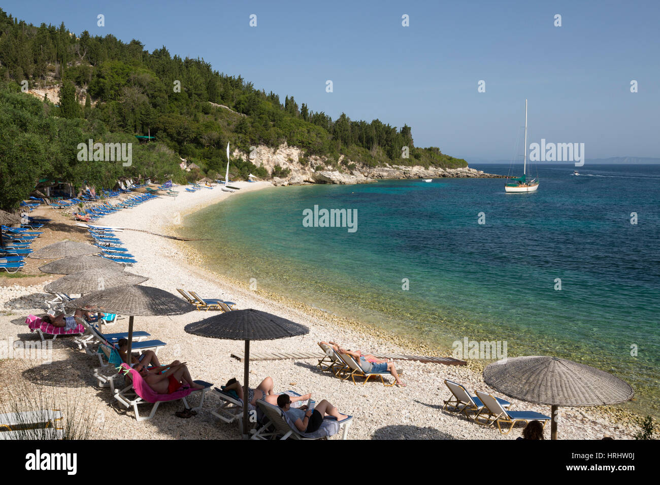 Monodendri Strand, Paxos, Ionische Inseln, griechische Inseln, Griechenland Stockfoto