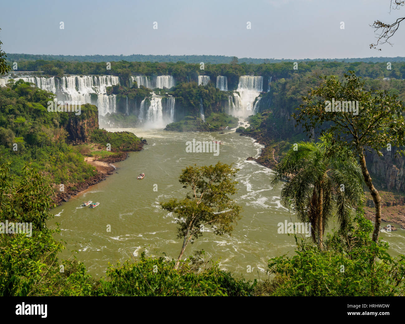 Blick auf die Iguazu Wasserfälle, UNESCO, Foz do Iguaçu, Bundesstaat Parana, Brasilien Stockfoto