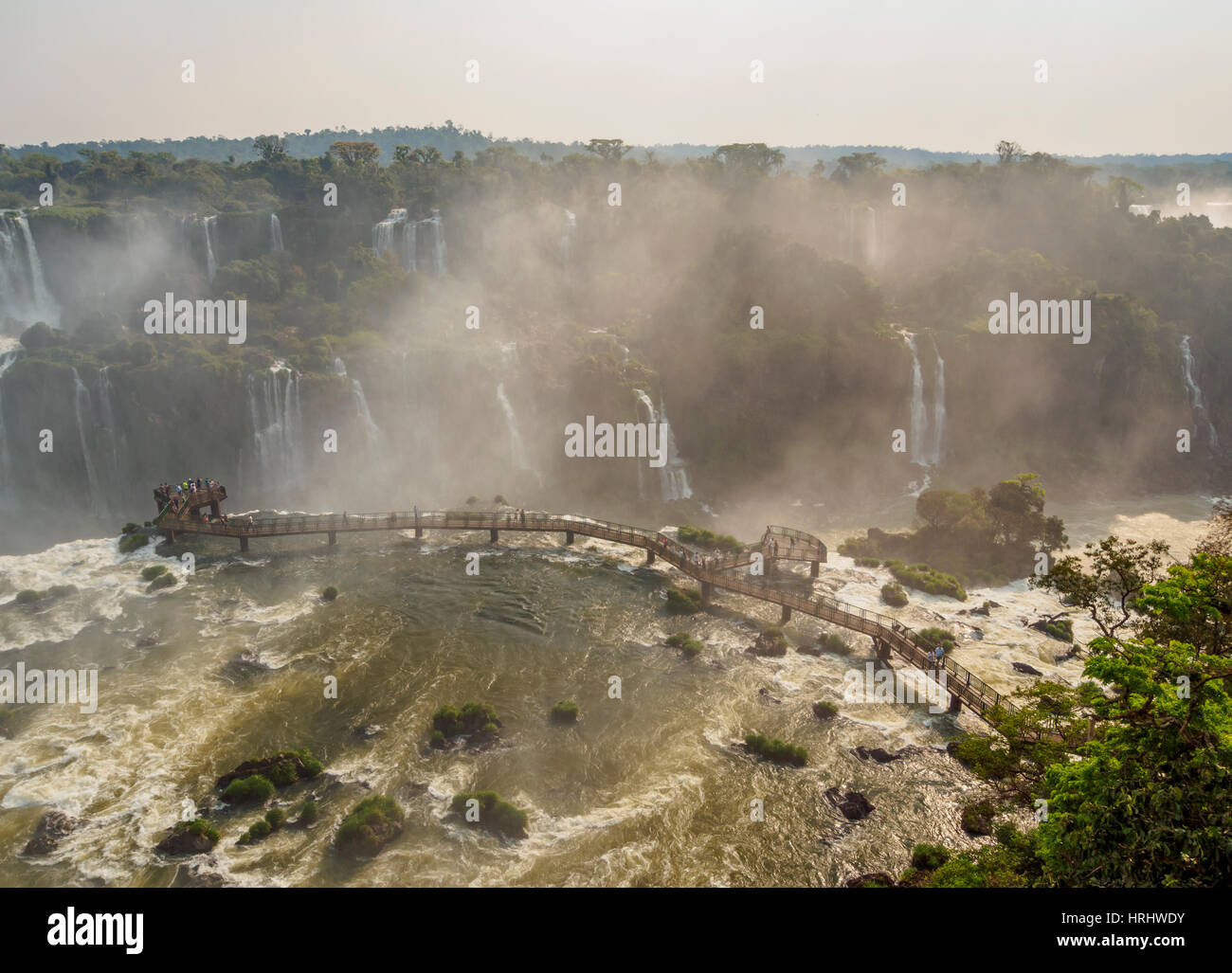 Blick von der Teufelskehle Teil der Iguazu Wasserfälle, UNESCO, Foz do Iguaçu, Bundesstaat Parana, Brasilien Stockfoto