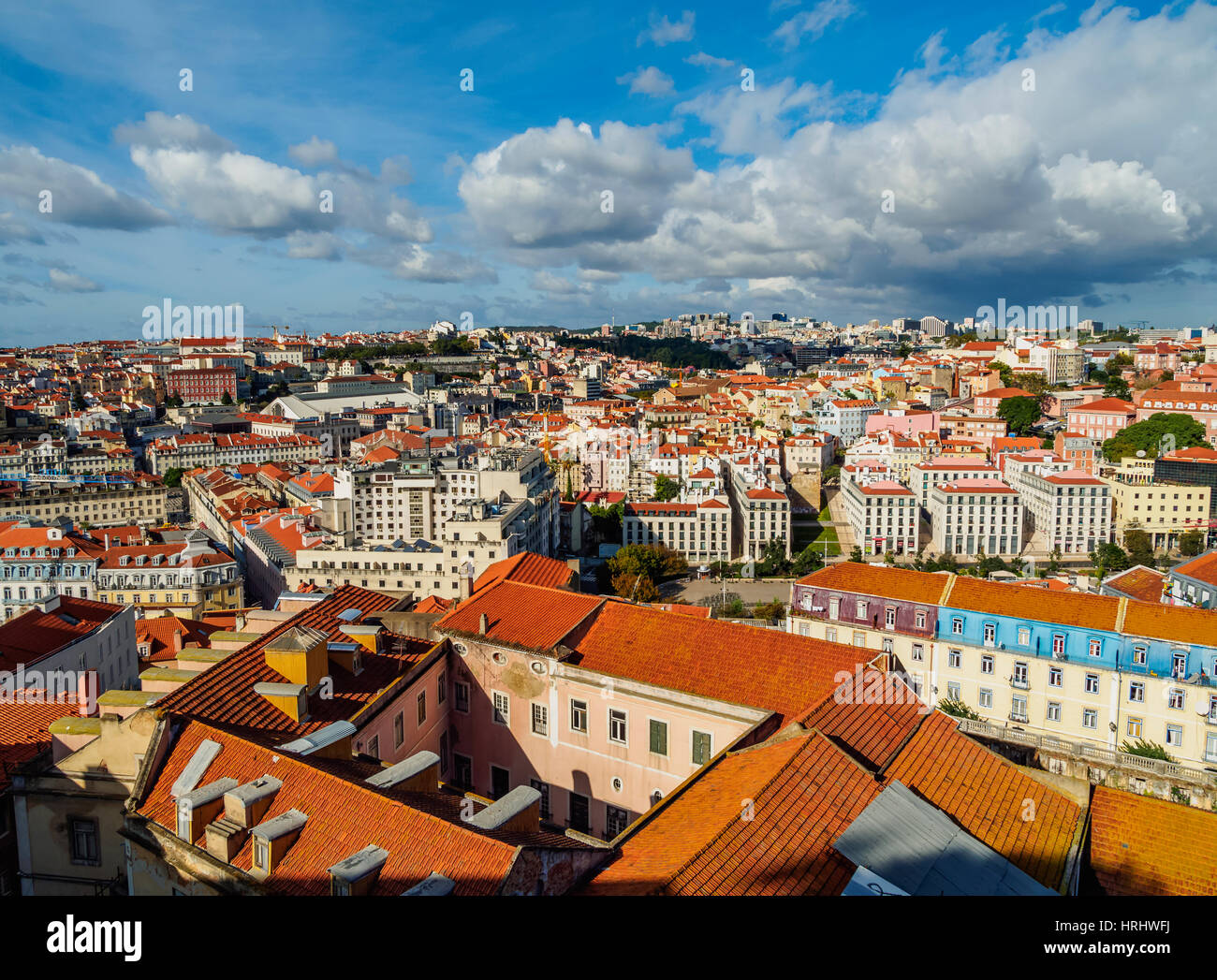 Stadtbild von Sao Jorge Castle, Lissabon, Portugal gesehen Stockfoto