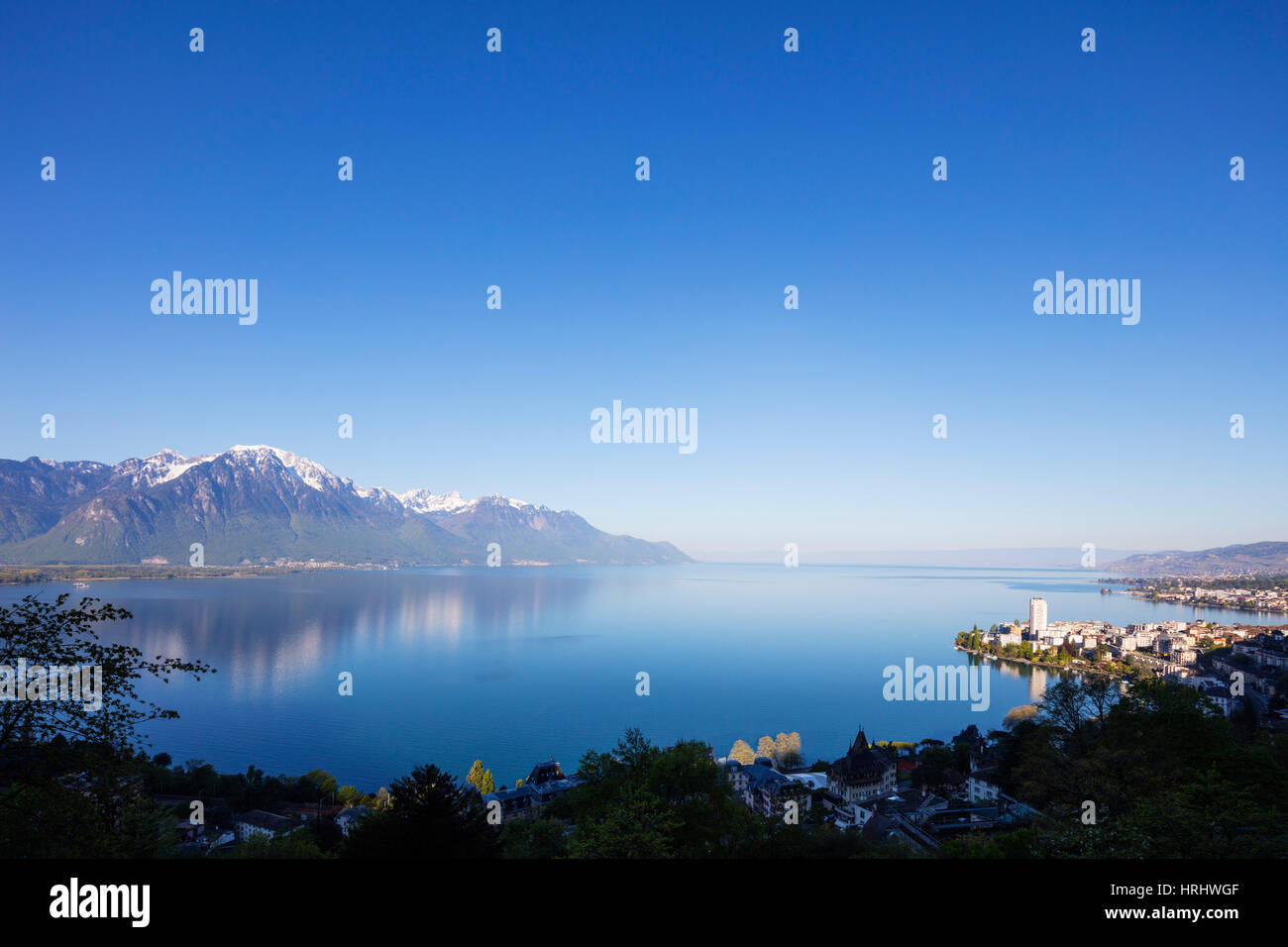 Genfersee (Lac Léman), Montreux, Vaud, Schweiz Stockfoto