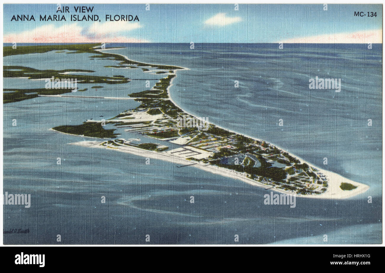 Luftaufnahme von Anna Maria Island, Florida Stockfoto