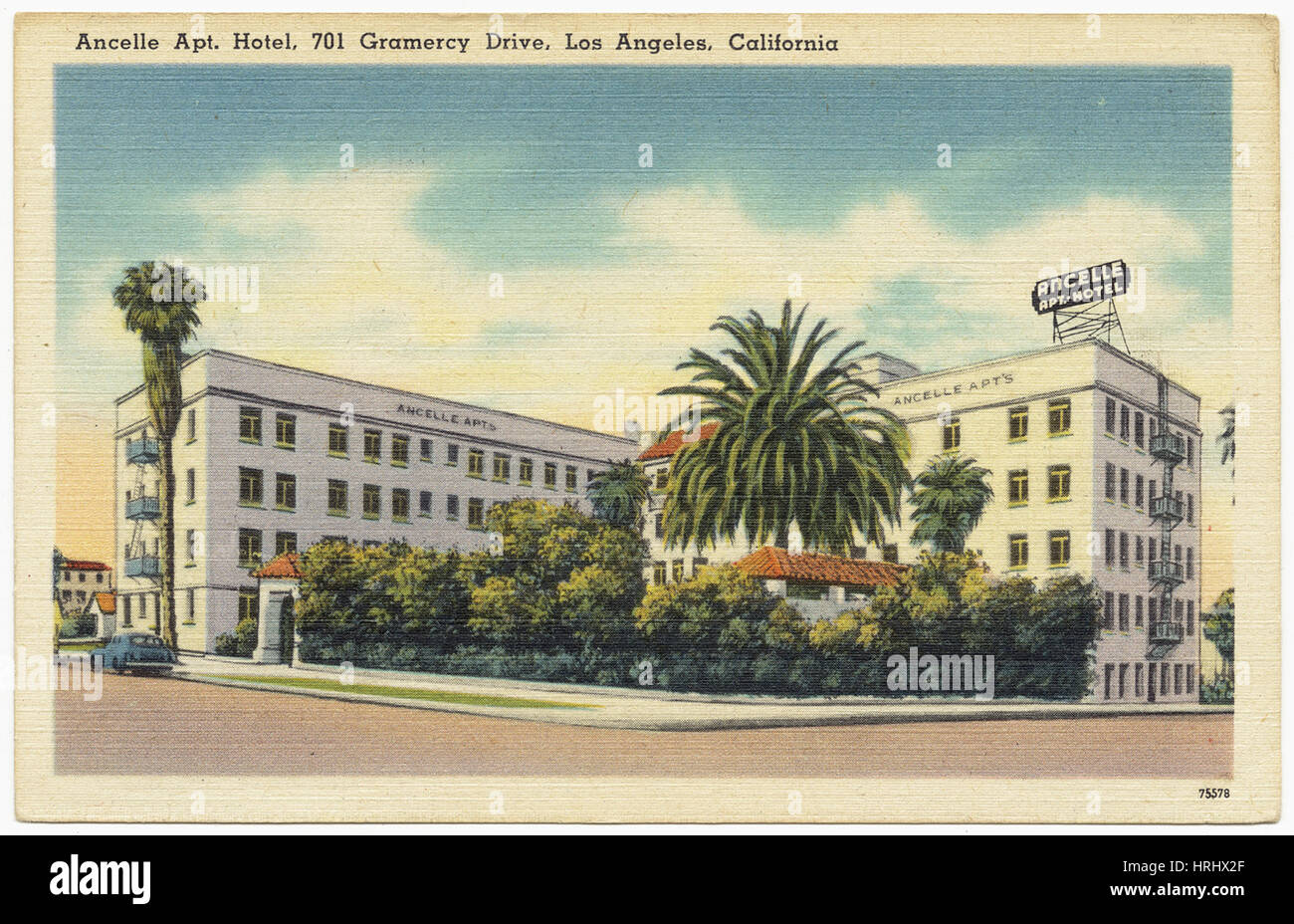 Ancelle Fewo Hotel, 701 Gramercy Drive, Los Angeles, Kalifornien Stockfoto