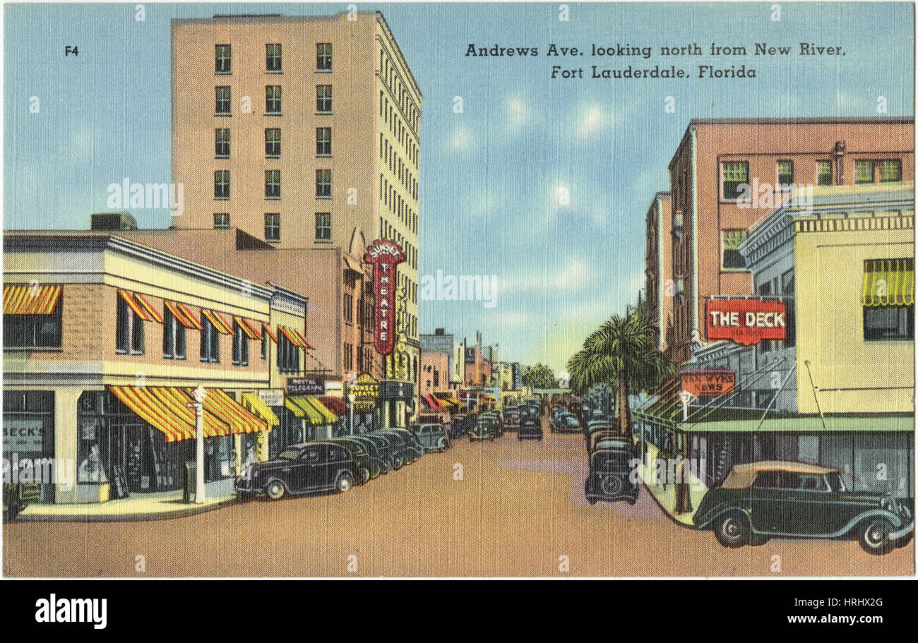 Andrews Ave., Blick nach Norden vom New River, Fort Lauderdale, Florida Stockfoto