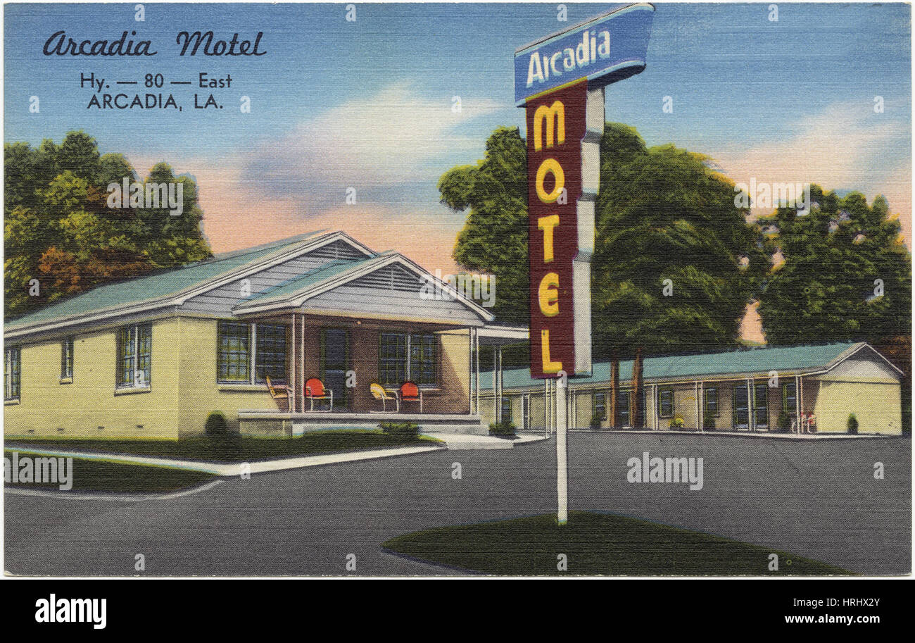 Louisiana - Arcadia Motel, Hy. 80 Ost, Arcadia, La. Stockfoto