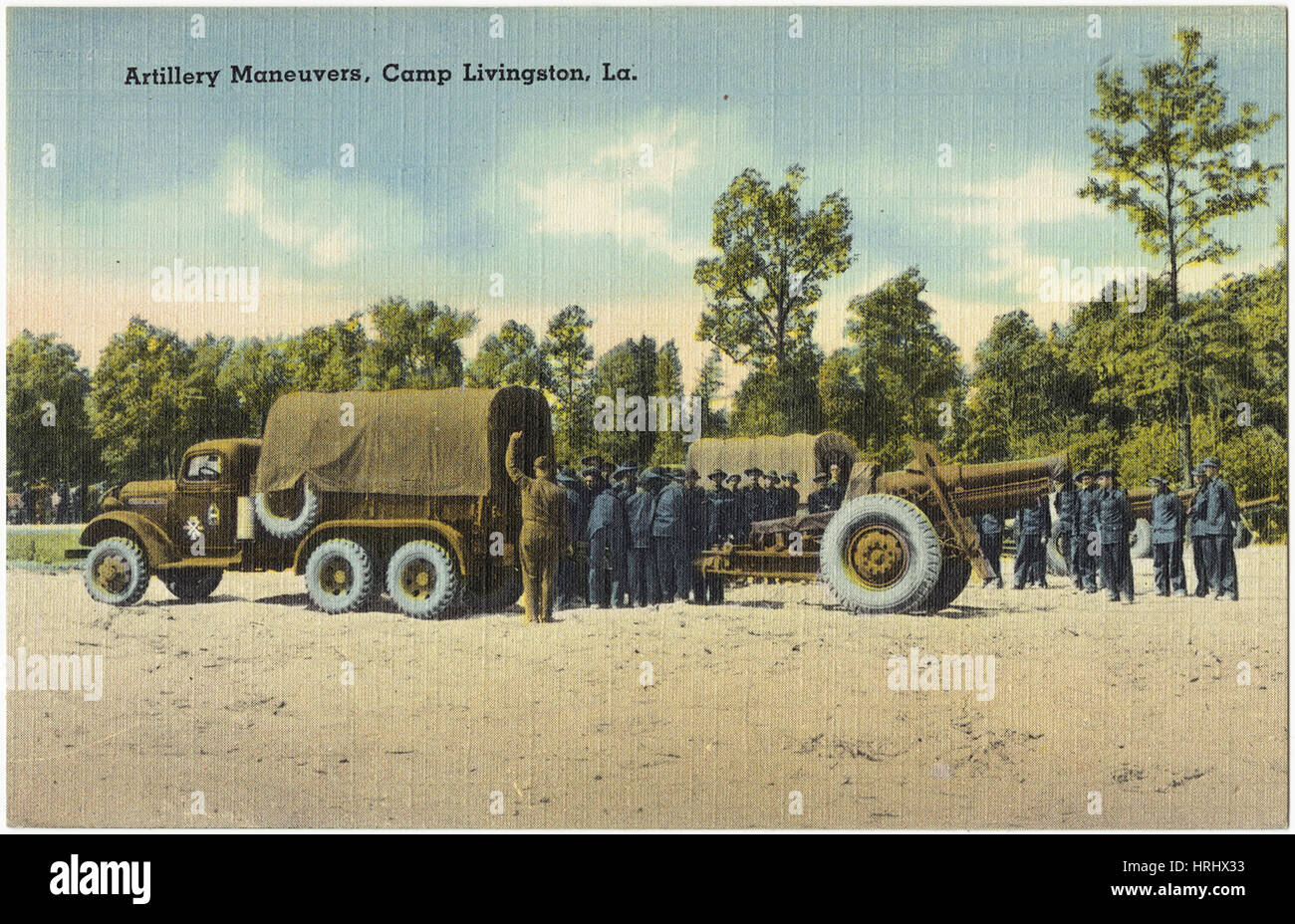 Louisiana - Artillerie Manöver, Camp Livingston, La. Stockfoto