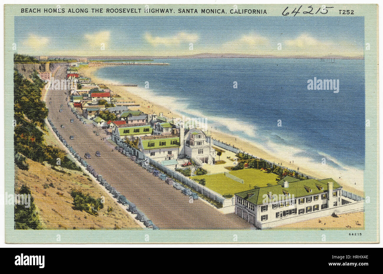 Strandhäuser an der Roosevelt Highway, Santa Monica, Kalifornien Stockfoto