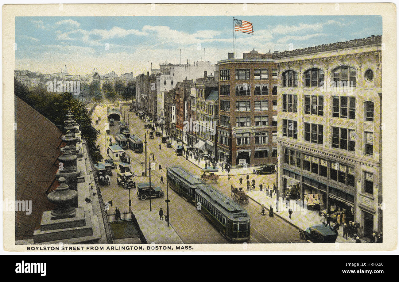 Boston - Boylston Street aus Arlington, Boston, Massachusetts [Front] Stockfoto