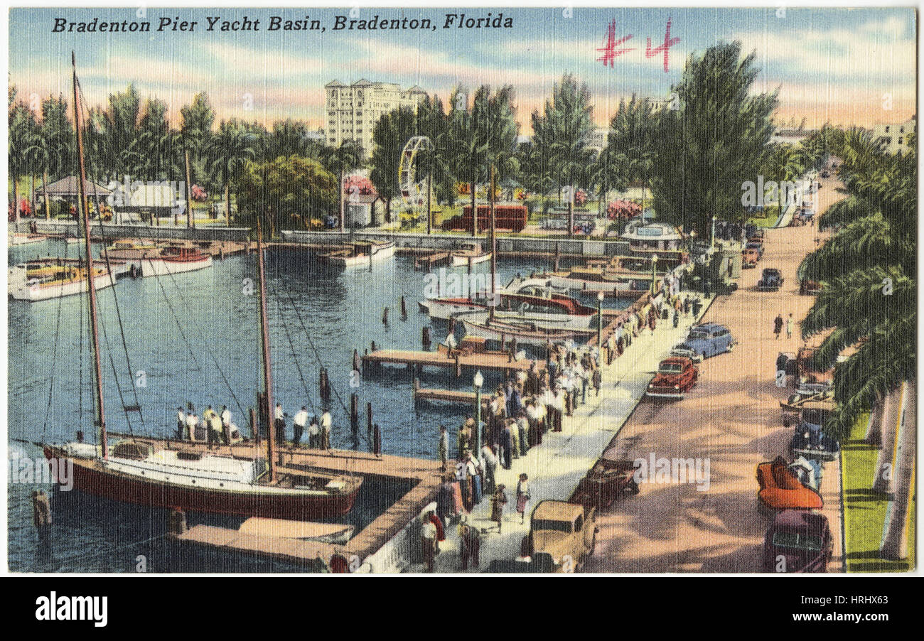 Bradenton Pier Yacht Basin, Bradenton, Florida Stockfoto