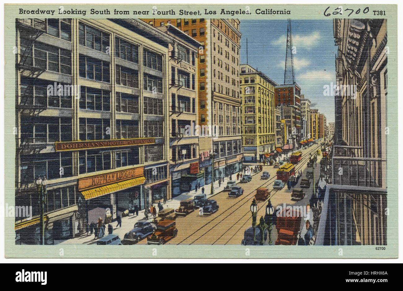 Broadway, Blick nach Süden vom in der Nähe von vierten Street, Los Angeles, Kalifornien Stockfoto