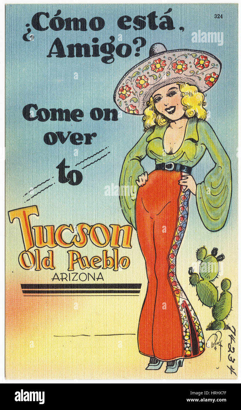 Como Esta Amigo Komm herüber nach Tucson alte Pueblo, Arizona Stockfoto
