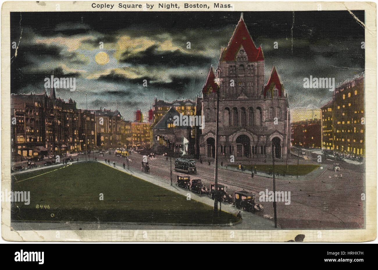 Boston - Copley Square bei Nacht, Boston, Massachusetts [Front] Stockfoto
