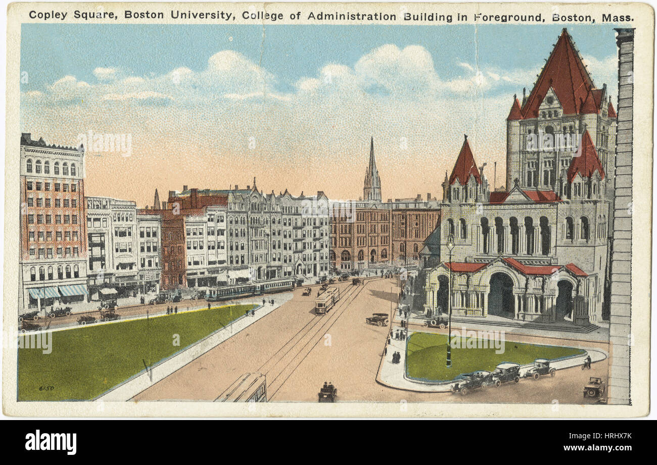 Boston - Copley Square, Boston University, College of Verwaltungsgebäude im Vordergrund, Boston, Massachusetts [Front] Stockfoto