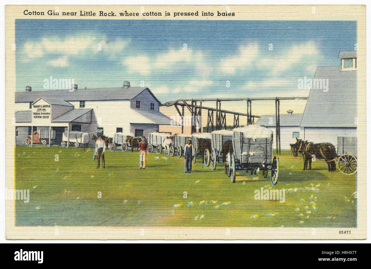 Cotton Gin in der Nähe von Little Rock, wo Baumwolle in Ballen gepresst wird Stockfoto